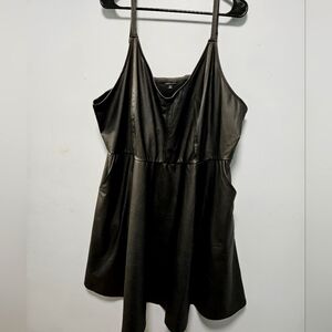 Black Faux Leather skater dress.